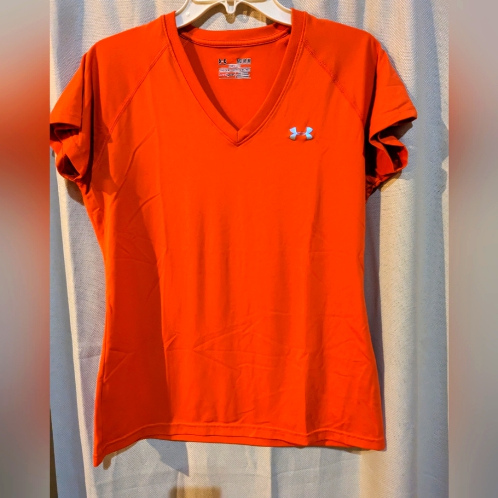💥4/$20 Under Armour Heat Gear Shirt, Medium, orange